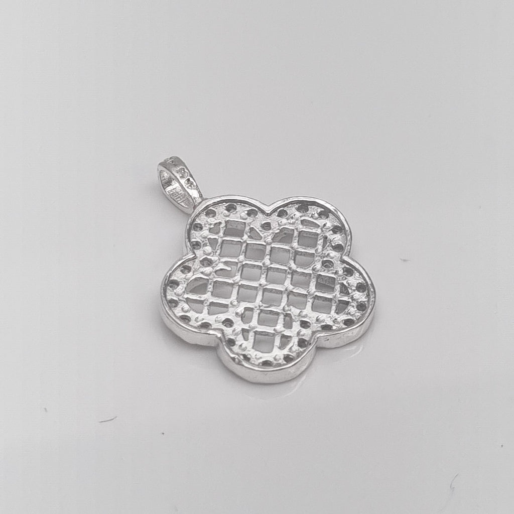 DIJE FLOR CON CIRCONIAS PLATA .925 1.7 GR (NUEVO)