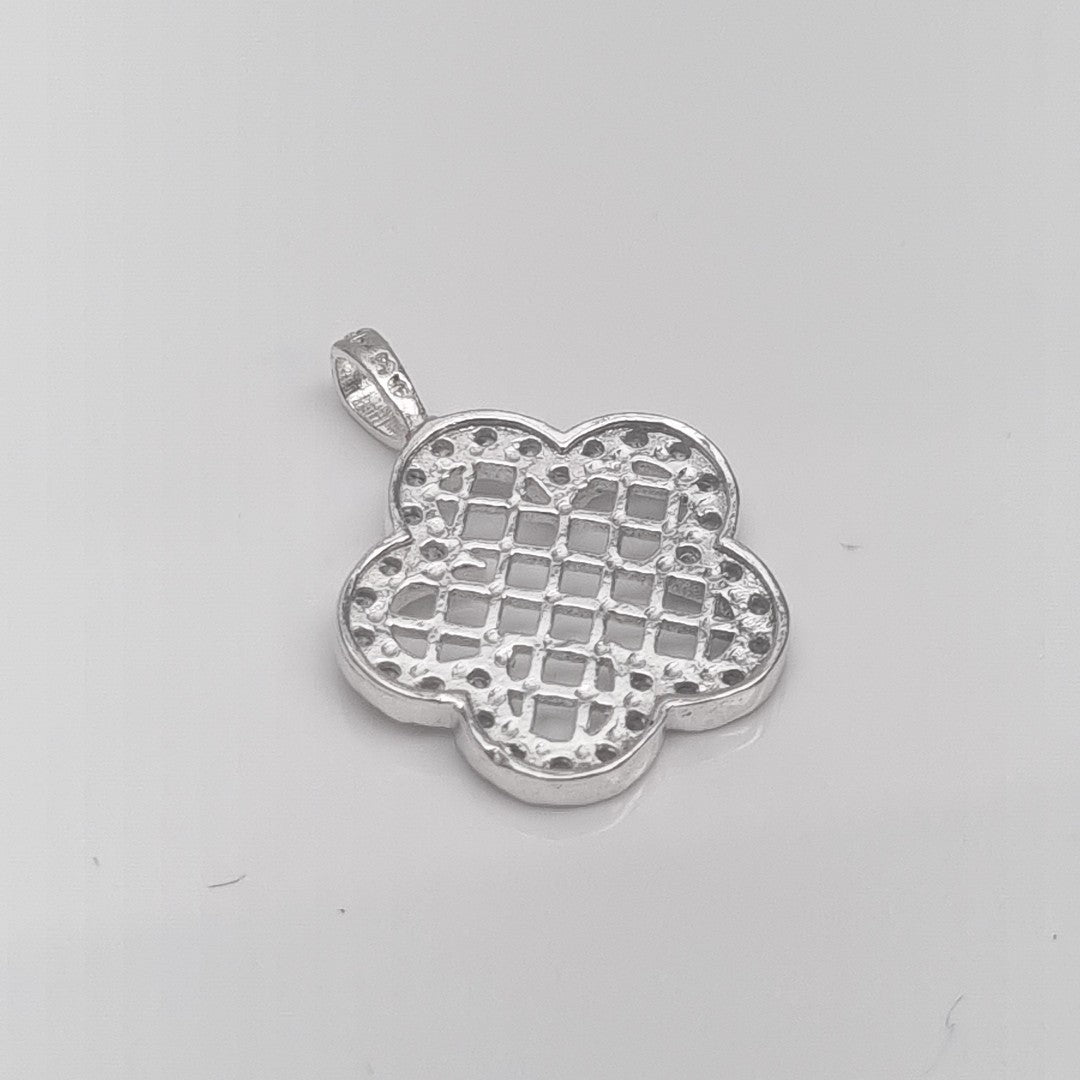 DIJE FLOR CON CIRCONIAS PLATA .925 1.7 GR (NUEVO)