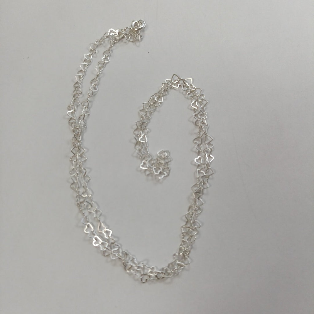 CADENA CORAZONES PLATA .925 60 CM 3.02 GR (NUEVO)