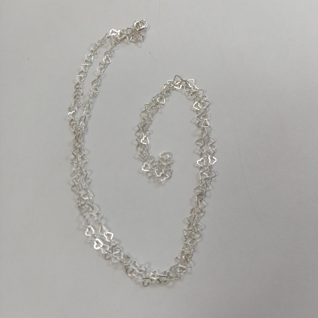 CADENA CORAZONES PLATA .925 60 CM 3.02 GR (NUEVO)