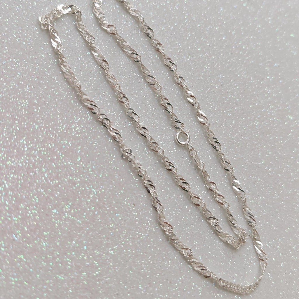 CADENA TEJIDO MEDIO TORZAL PLATA .925 55 CM 5.8 GR (NUEVO)