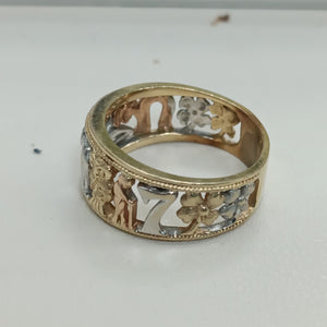 ARGOLLA DE LA SUERTE ORO, ORO COMBINADO 14 K 6.6 GRMS (SEMINUEVO)