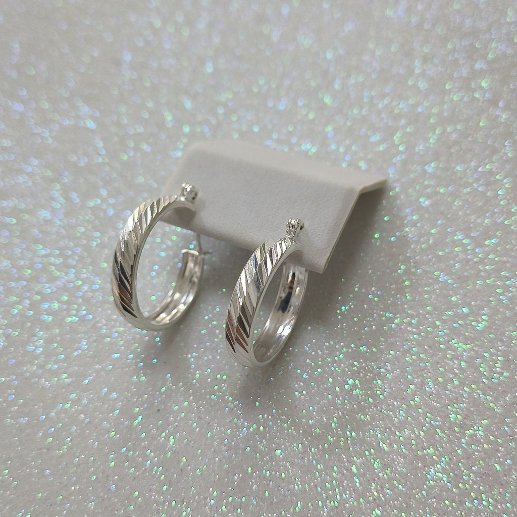 PAR ARRACADAS FACETADAS PLATA .925 2.3 GR (NUEVO)