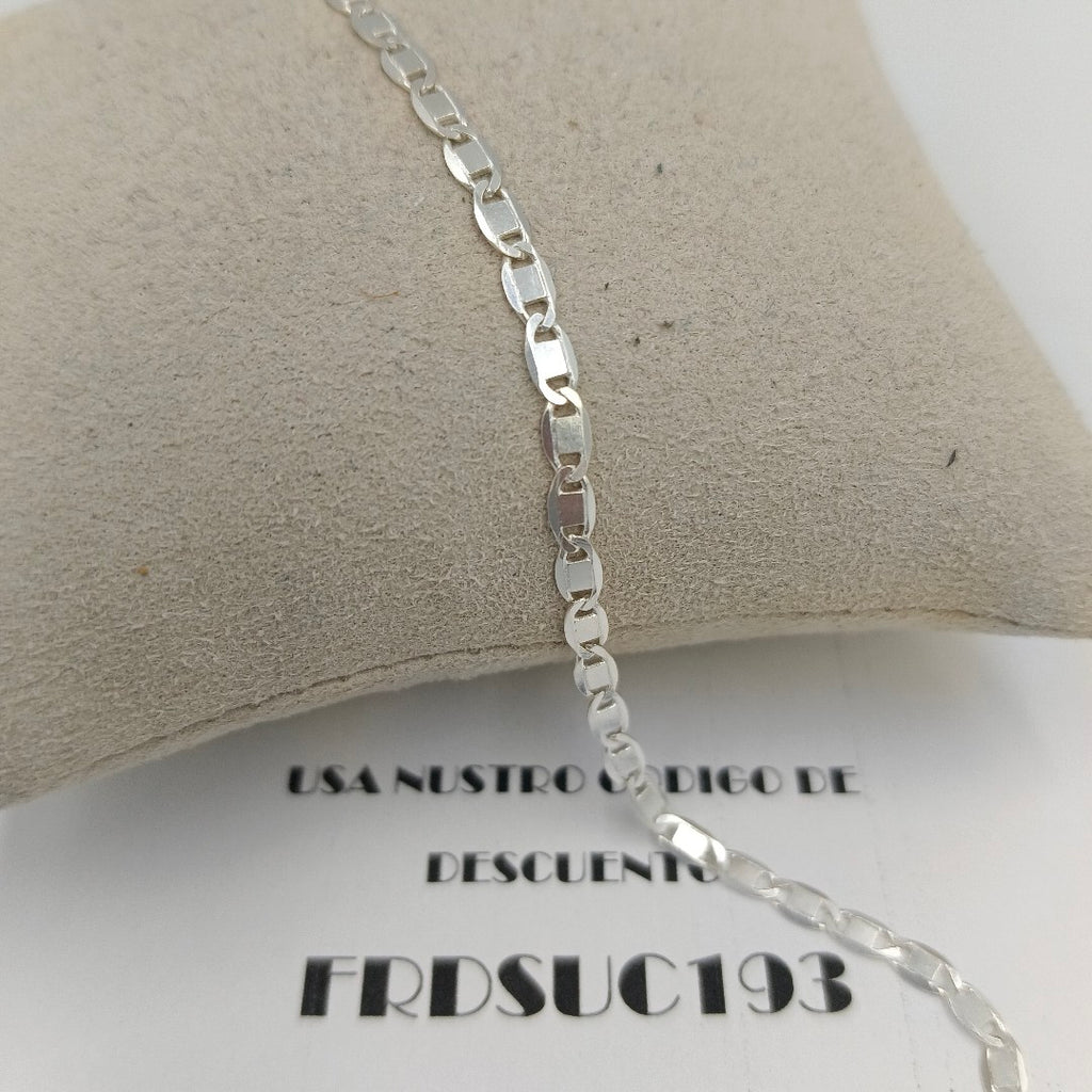 PULSERA TEJIDO ESPEJO PLATA .925 21 CM 2.9 GR (NUEVO)