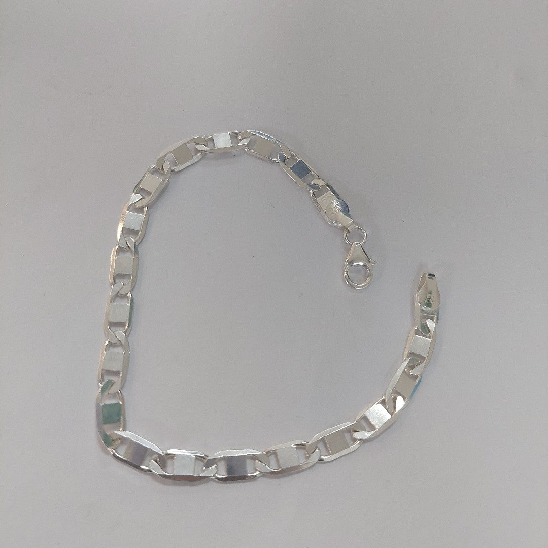 PULSERA TEJIDO ESPEJO PLATA .925 21 CM 8 GR (NUEVO)