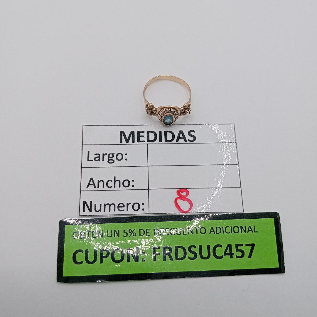 ANILLO DE GRADUACIÓN ORO 8 K 2.7 GRMS (SEMINUEVO)