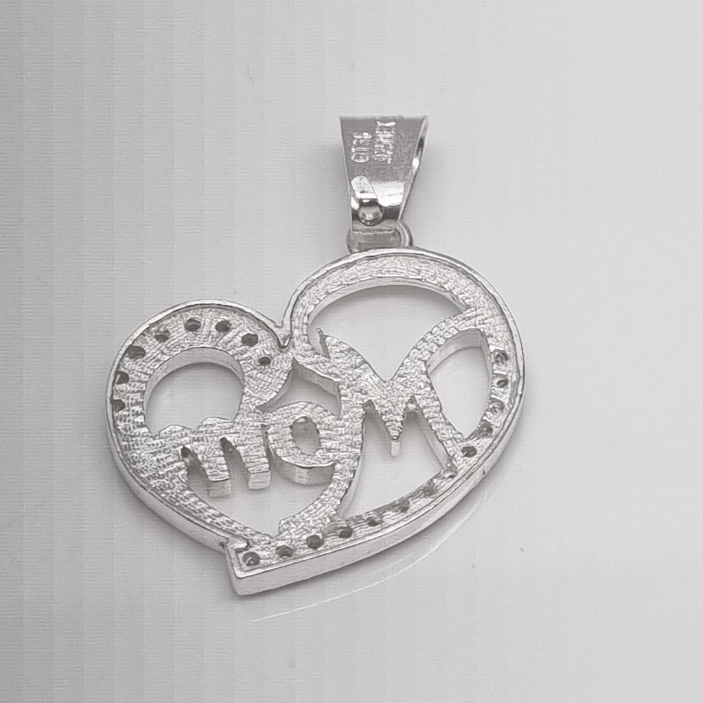 DIJE CORAZON C/CIRCONIAS PLATA .925 3.1 GR (NUEVO)