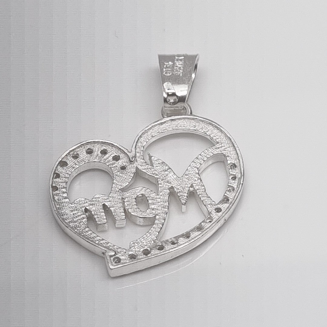 DIJE CORAZON C/CIRCONIAS PLATA .925 3.1 GR (NUEVO)