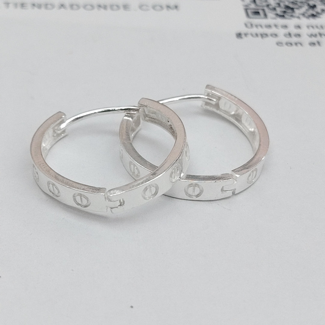ARETES ARRACADAS FIG TORNILLOS PLATA .925 2.63 GR (NUEVO)
