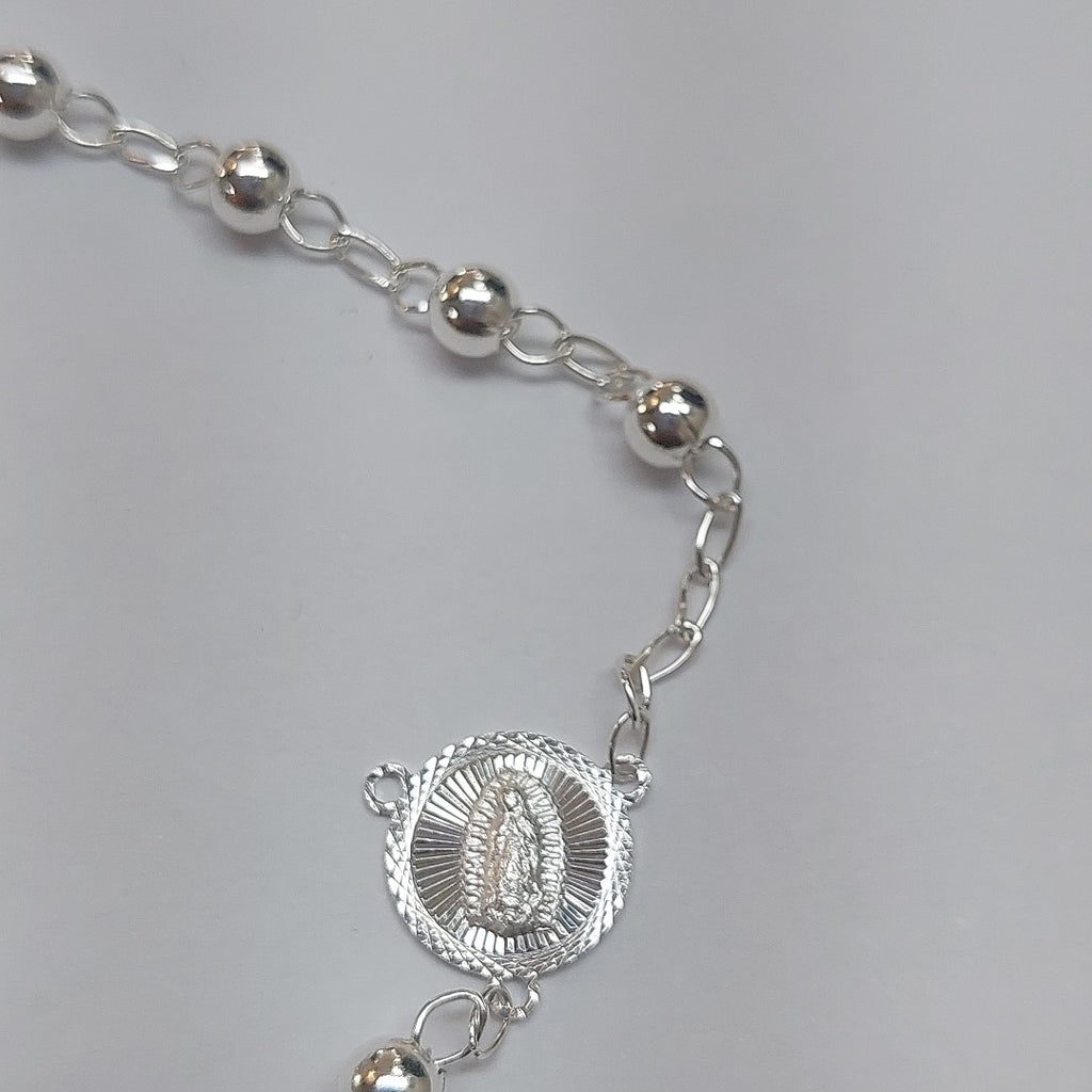 PULSERA TIPO ROSARIO PLATA .925 18 CM 4.02 GR (NUEVO)