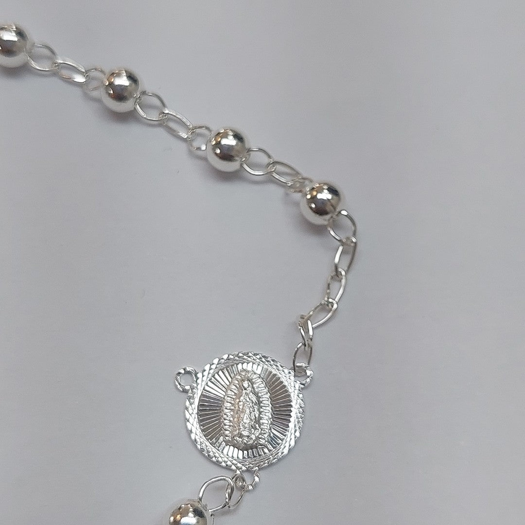 PULSERA TIPO ROSARIO PLATA .925 18 CM 4.02 GR (NUEVO)