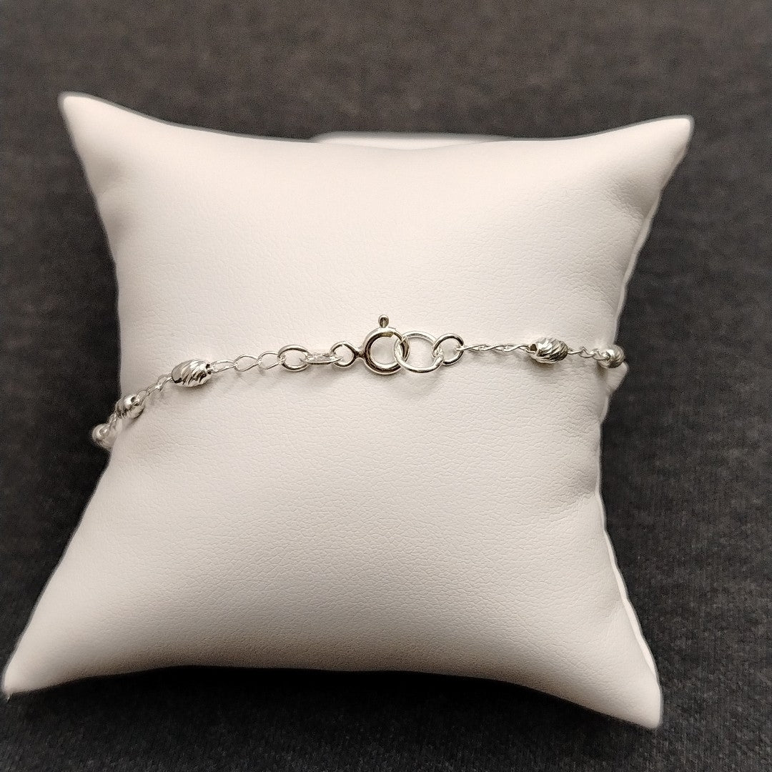 PULSERA TEJIDO CORAZON PLATA .925 18 CM 3.4 GR (NUEVO)