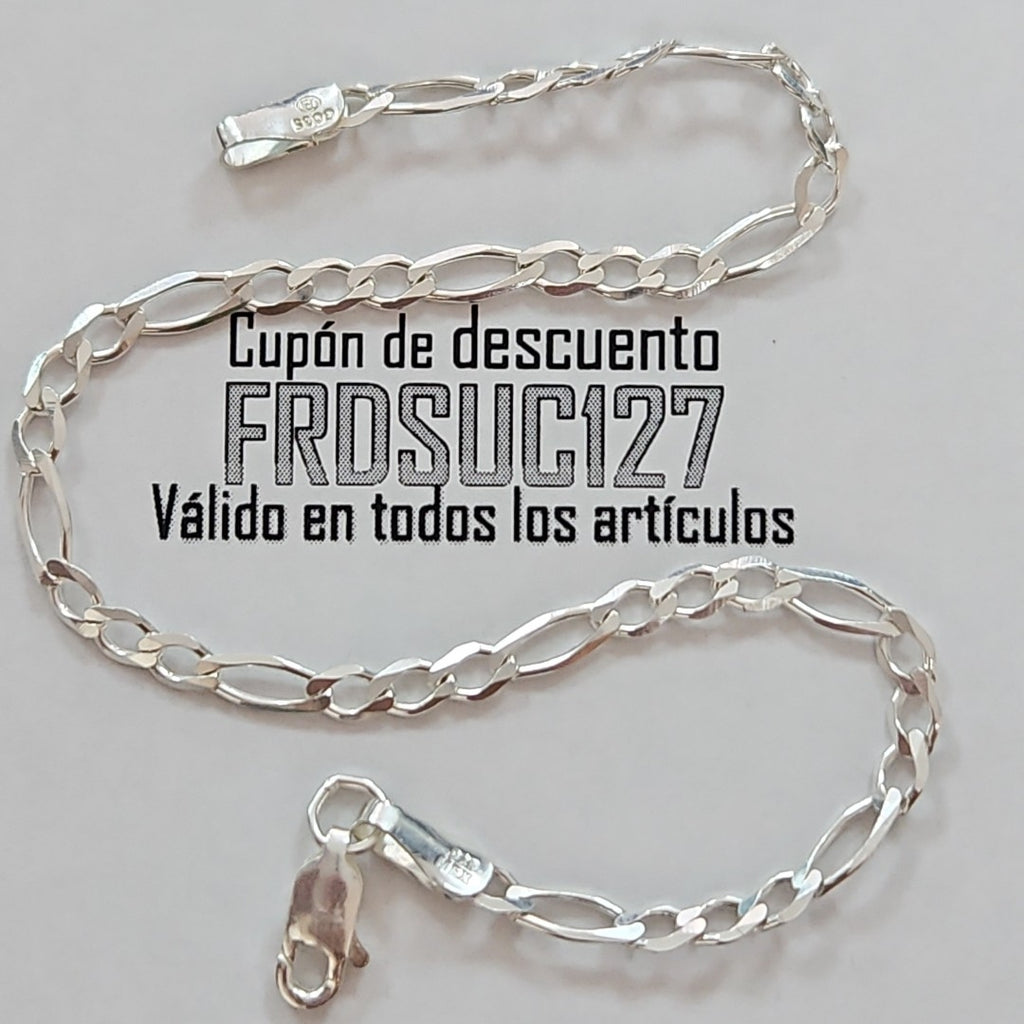 PULSERA TEJIDO 3X1 PLATA .925 21 CM 3.2 GR (NUEVO)