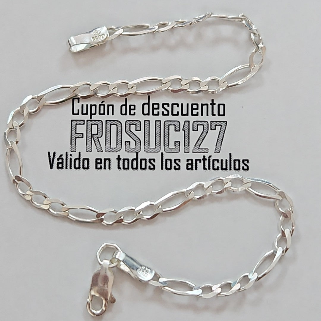 PULSERA TEJIDO 3X1 PLATA .925 21 CM 3.2 GR (NUEVO)