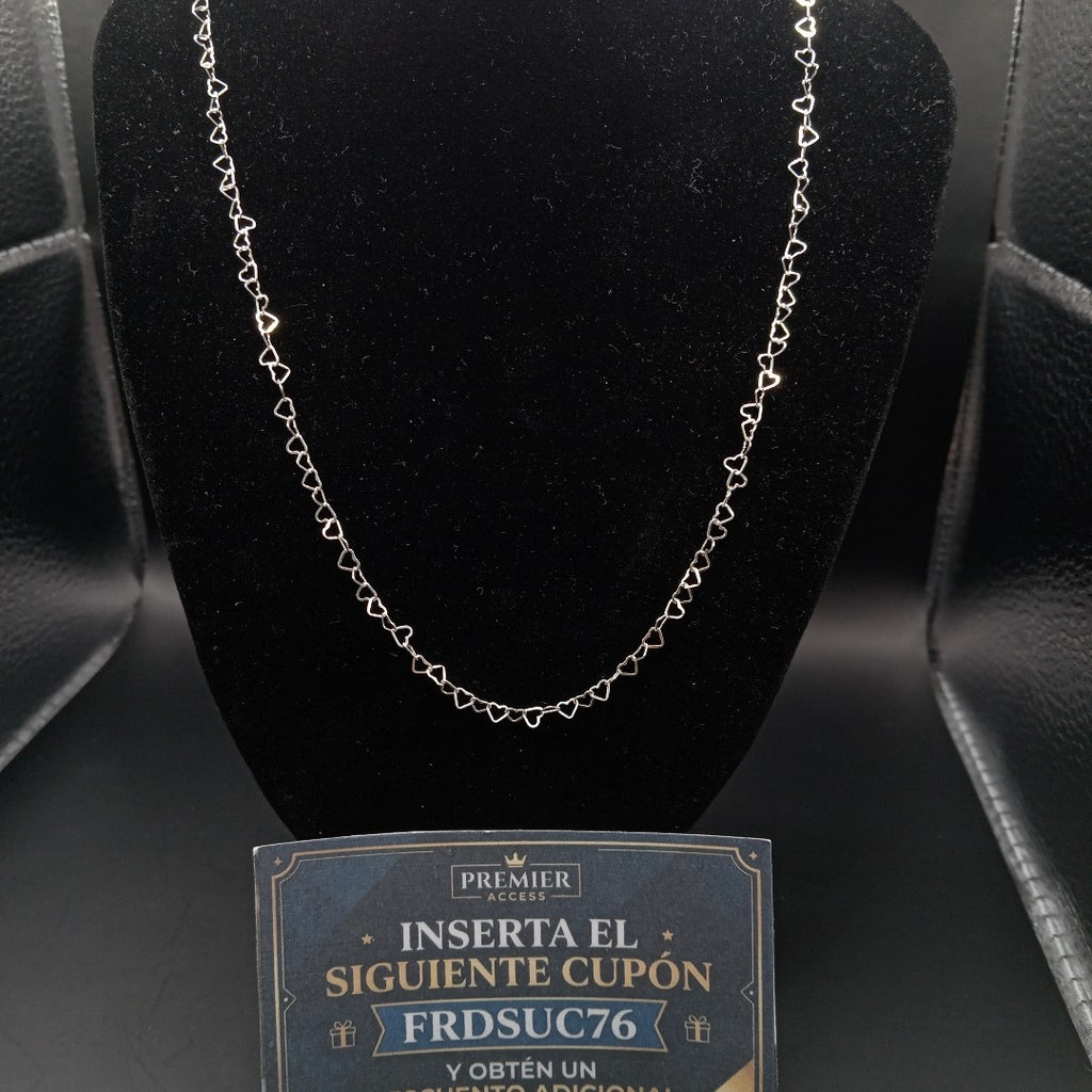 CADENA CORAZONES PLATA .925 50 CM 2.52 GR (NUEVO)