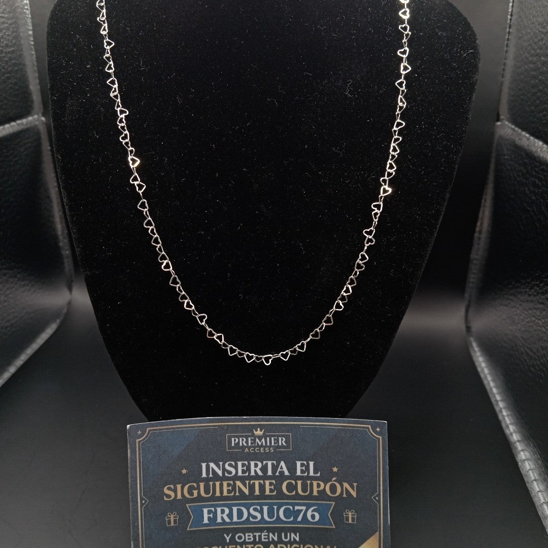CADENA CORAZONES PLATA .925 50 CM 2.52 GR (NUEVO)