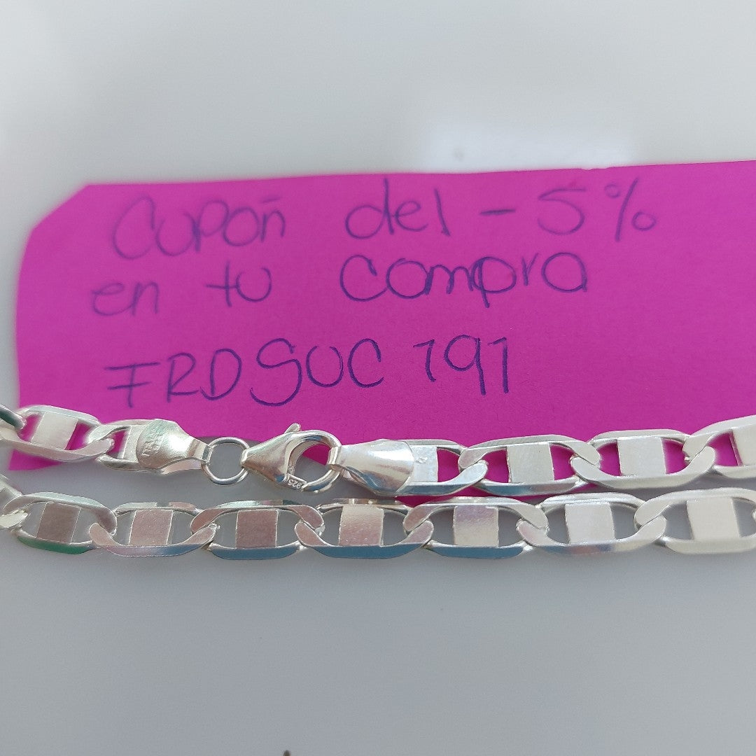 PULSERA TEJIDO ESPEJO PLATA .925 21 CM 7.6 GR (NUEVO)