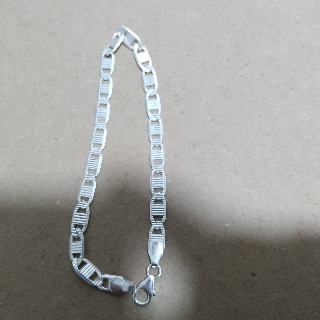 PULSERA TEJIDO ESPEJO PLATA .925 21 CM 7.6 GR (NUEVO)