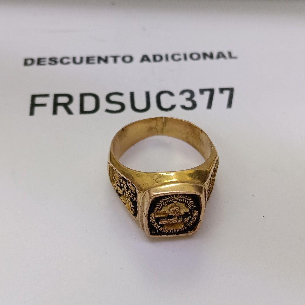 ANILLO DE GRADUACIÓN ORO 10 K 7.6 GRMS (SEMINUEVO)