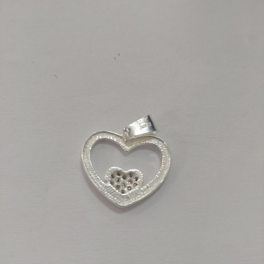 DIJE CORAZON C/CIRCONIAS PLATA .925 2.7 GR (NUEVO)