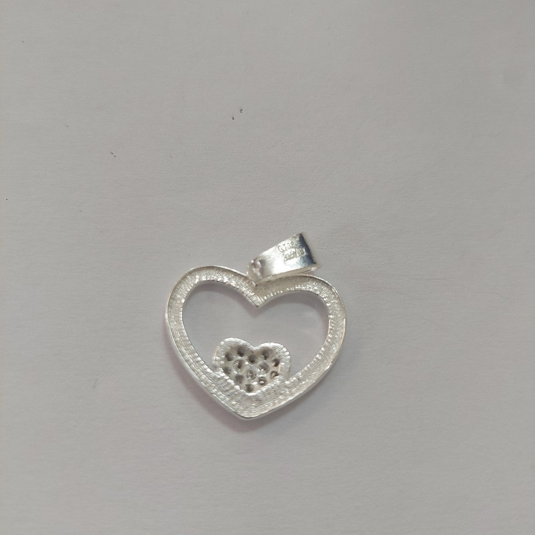 DIJE CORAZON C/CIRCONIAS PLATA .925 2.7 GR (NUEVO)