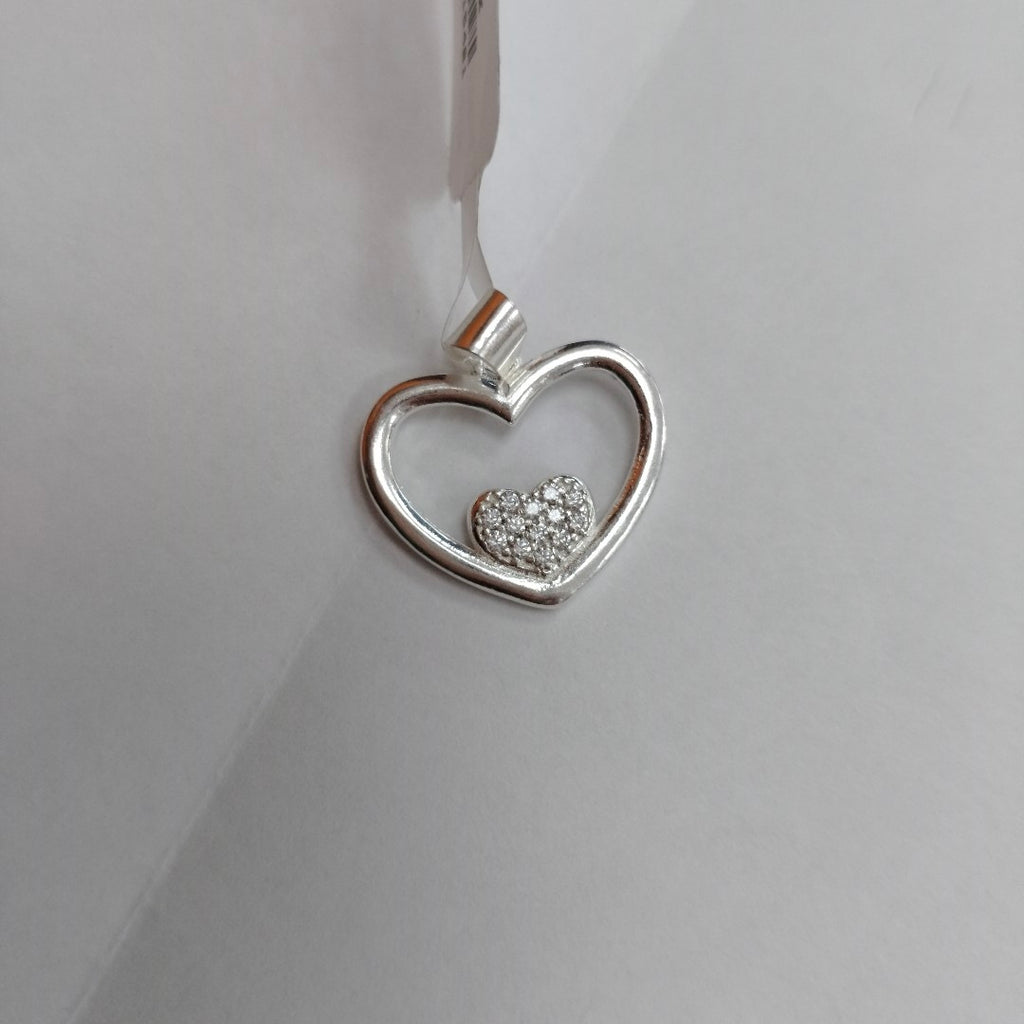 DIJE CORAZON C/CIRCONIAS PLATA .925 2.7 GR (NUEVO)