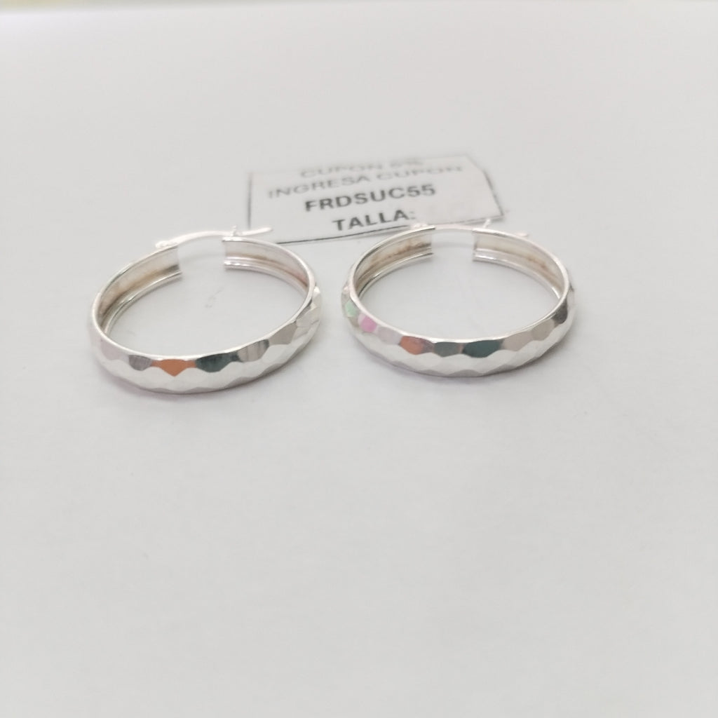 ARETES ARRACADAS FACETADAS PLATA .925 2.6 GR (NUEVO)