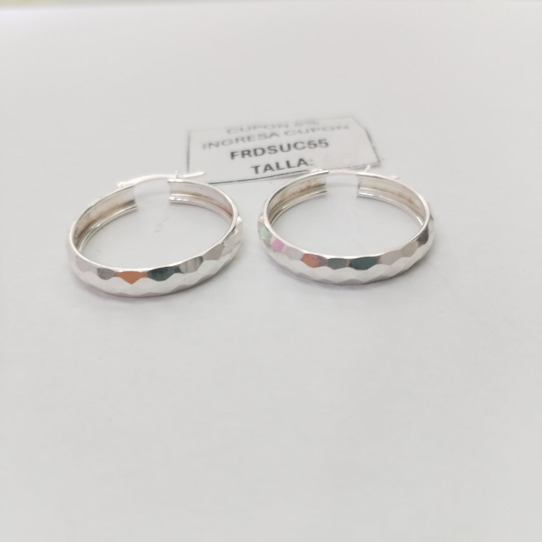 ARETES ARRACADAS FACETADAS PLATA .925 2.6 GR (NUEVO)