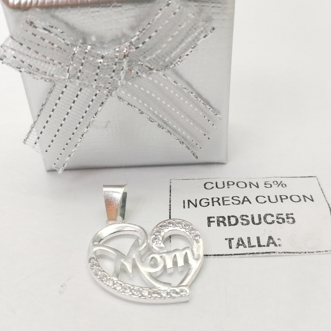 DIJE CORAZON C/CIRCONIAS PLATA .925 3.1 GR (NUEVO)