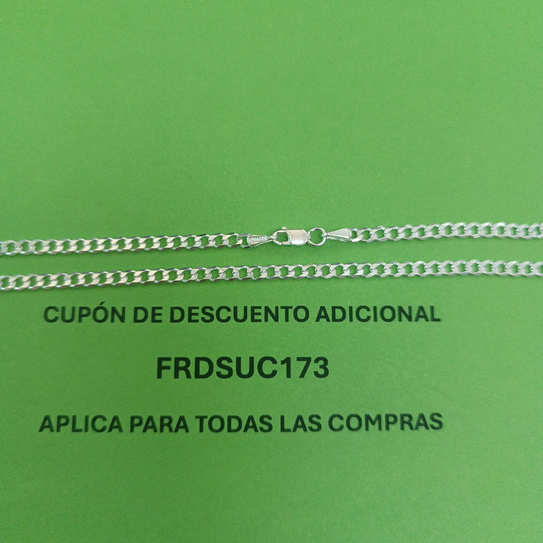 CADENA BARBADA PLATA .925 50 CM 6.82 GR (NUEVO)