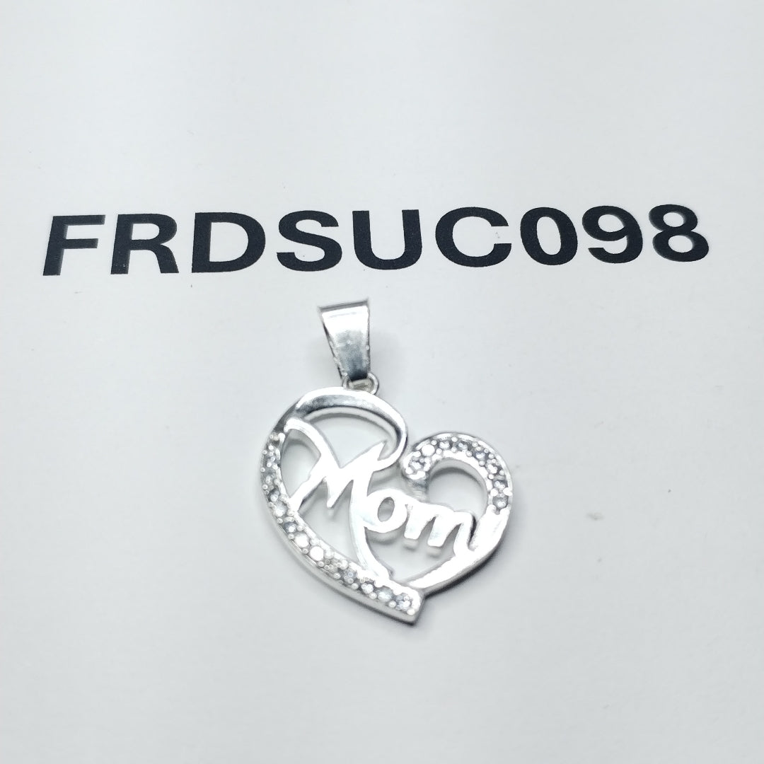 DIJE CORAZON C/CIRCONIAS PLATA .925 3.1 GR (NUEVO)