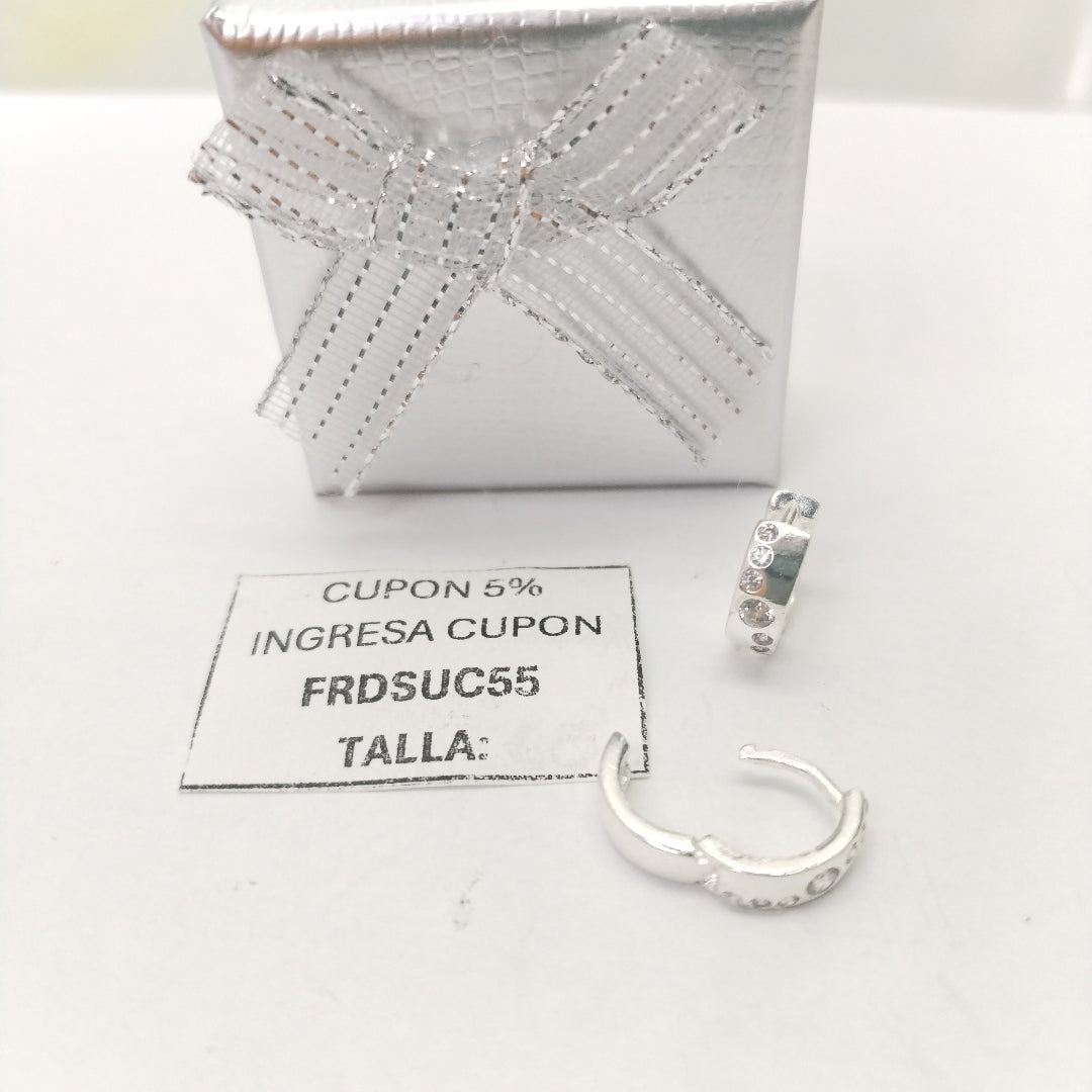 ARRACADAS C/CIRCONIAS PLATA .925 2.4 GR (NUEVO)