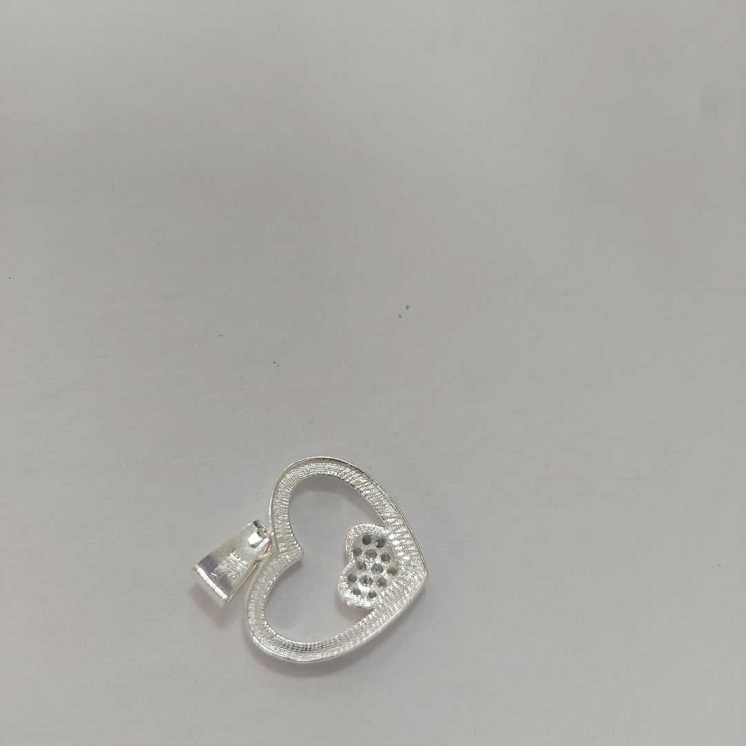 DIJE CORAZON C/CIRCONIAS PLATA .925 2.7 GR (NUEVO)