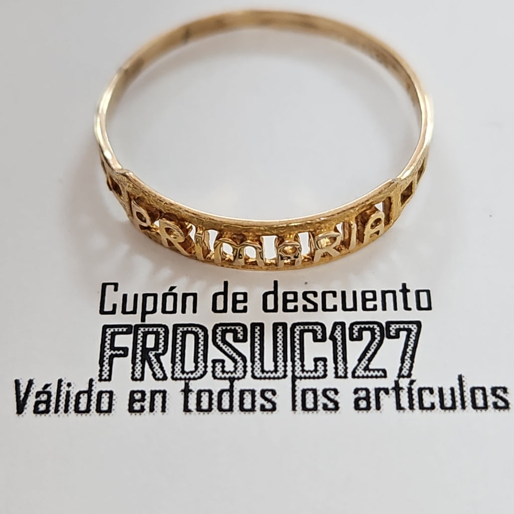 ANILLO DE GRADUACIÓN ORO 8 K 1 GRMS (SEMINUEVO)
