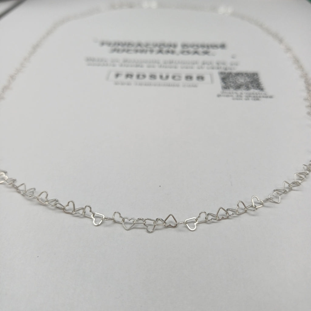 CADENA CORAZONES PLATA .925 55 CM 2.82 GR (NUEVO)