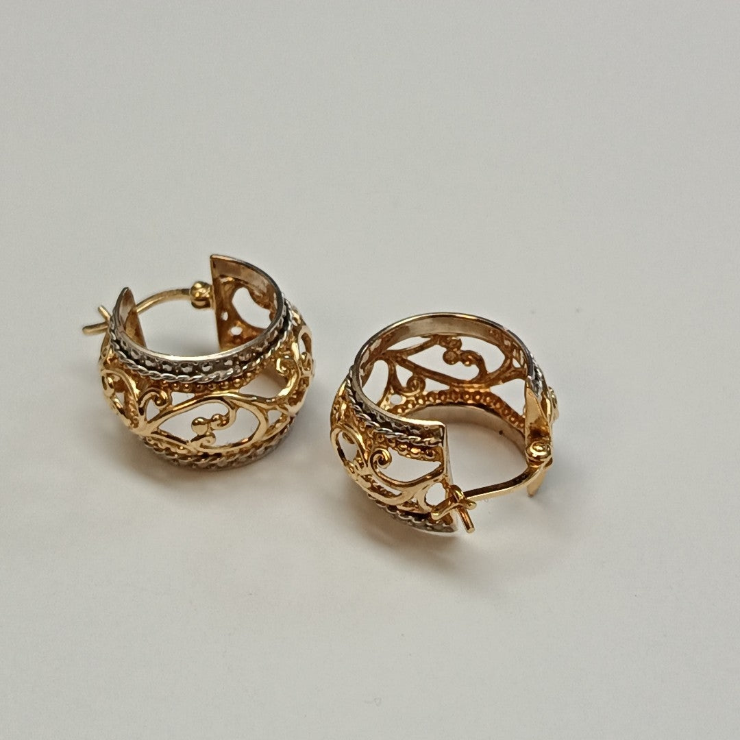 ARRACADAS PAR ORO COMBINADO 14 K 4,60 GRMS (SEMINUEVO)