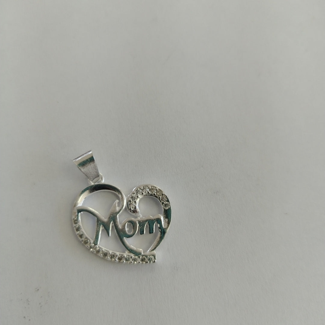 DIJE CORAZON C/CIRCONIAS PLATA .925 3.1 GR (NUEVO)