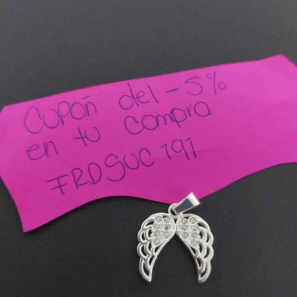 DIJE ALAS C/CIRCONIAS PLATA .925 2.2 GR (NUEVO)
