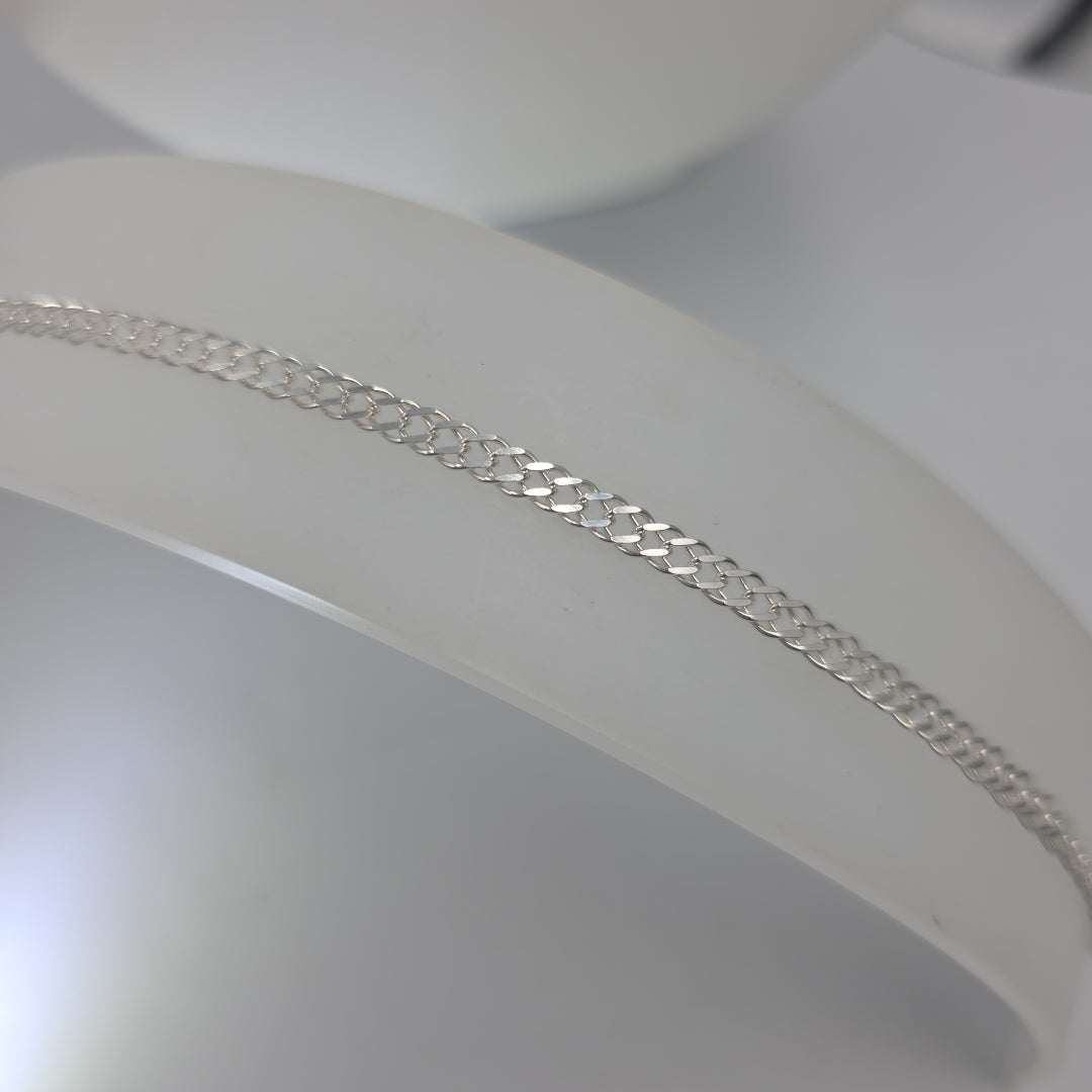 PULSERA DOBLE ESLABON PLATA .925 18 CM 3.53 GR (NUEVO)