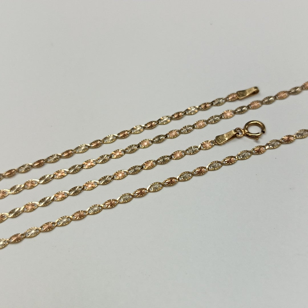 CADENA ORO, ORO COMBINADO 14 K 1.7 GRMS (SEMINUEVO)