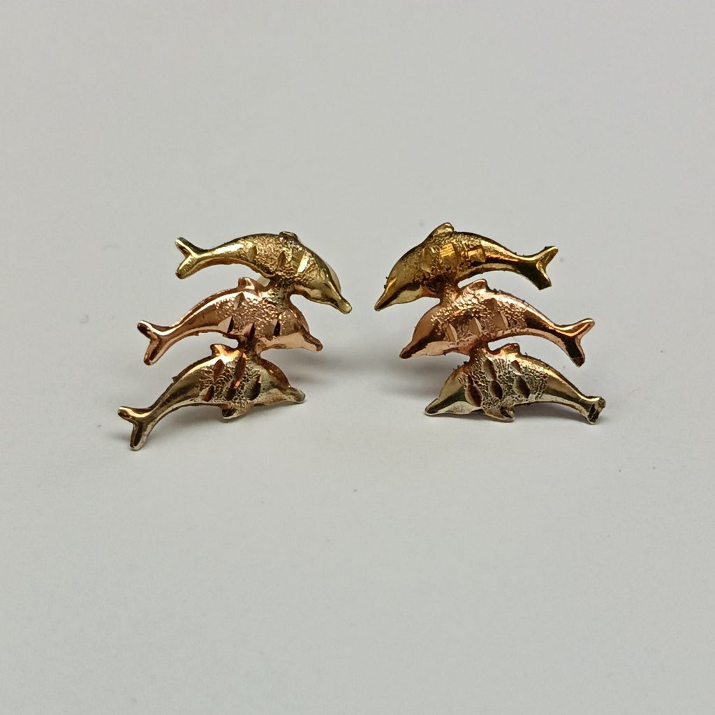 BROQUELES PAR ORO, ORO COMBINADO 14 K 0.9 GRMS (SEMINUEVO)