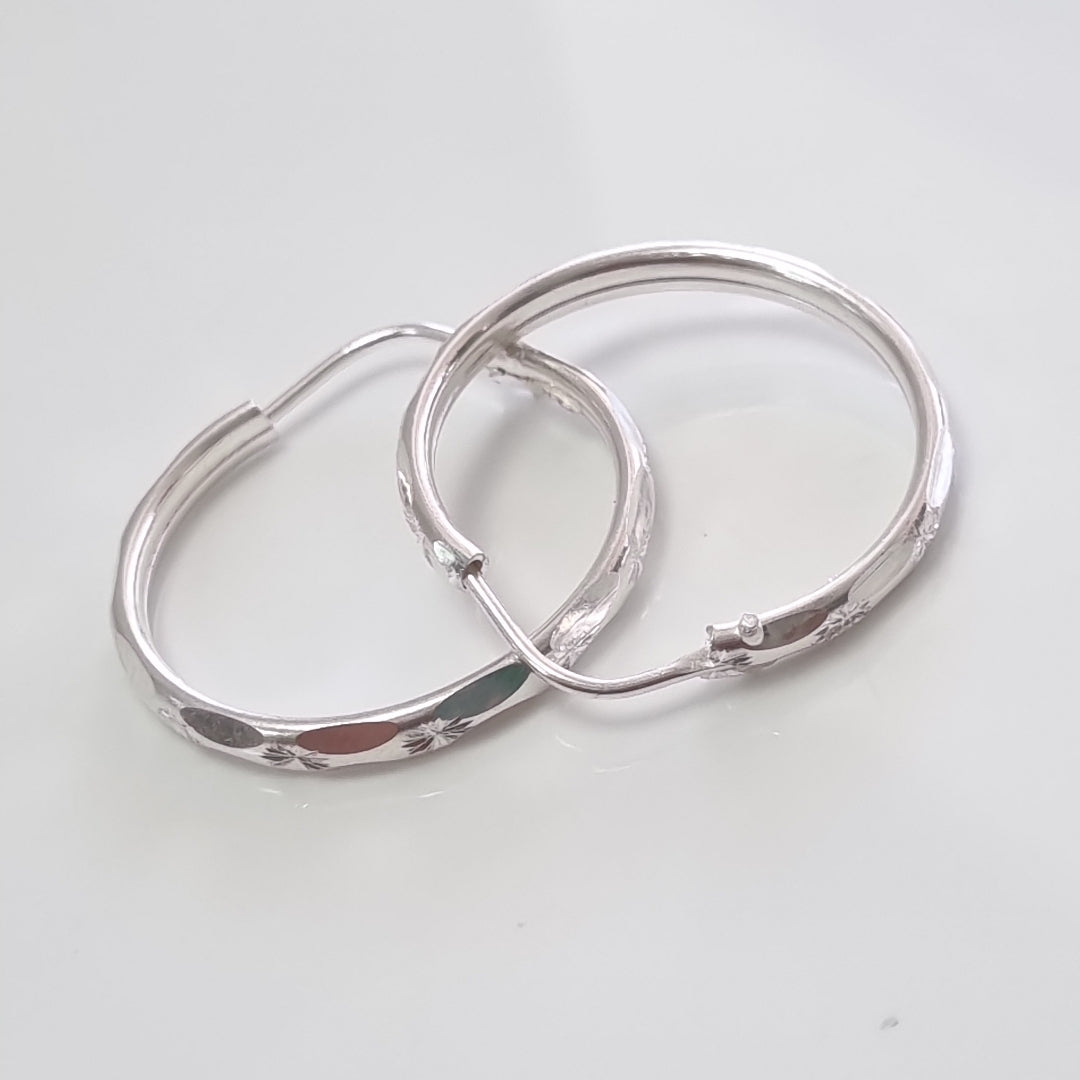 PAR ARRACADAS FACETADA PLATA .925 2.1 GR (NUEVO)