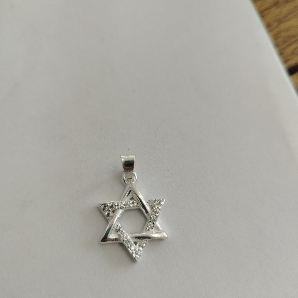 DIJE ESTRELLA DE DAVID C/CIRCONIAS PLATA .925 2.6 GR (NUEVO)