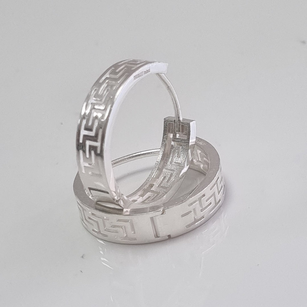 ARETES ARRACADAS GRECAS PLATA .925 4.23 GR (NUEVO)