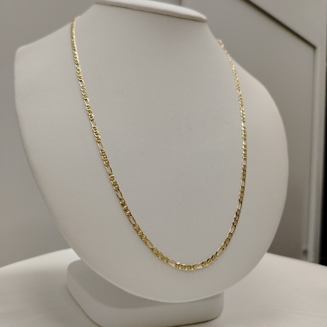 CADENAS TEJIDO FIGARO GUCHI ORO 10K 55 CM 5 GR (NUEVO)