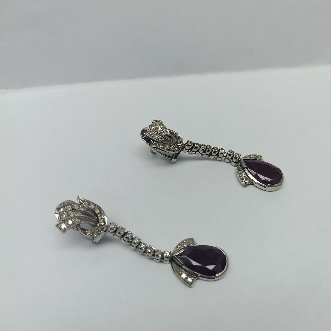 ARETES PAR ORO, ORO BLANCO 14 K 9.5 GRMS (SEMINUEVO)