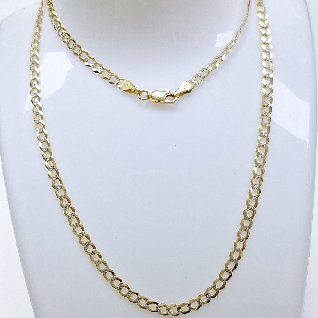 CADENAS BARBADA DIAMANTADA ORO 14K 60 CM 9.5 GR (NUEVO)