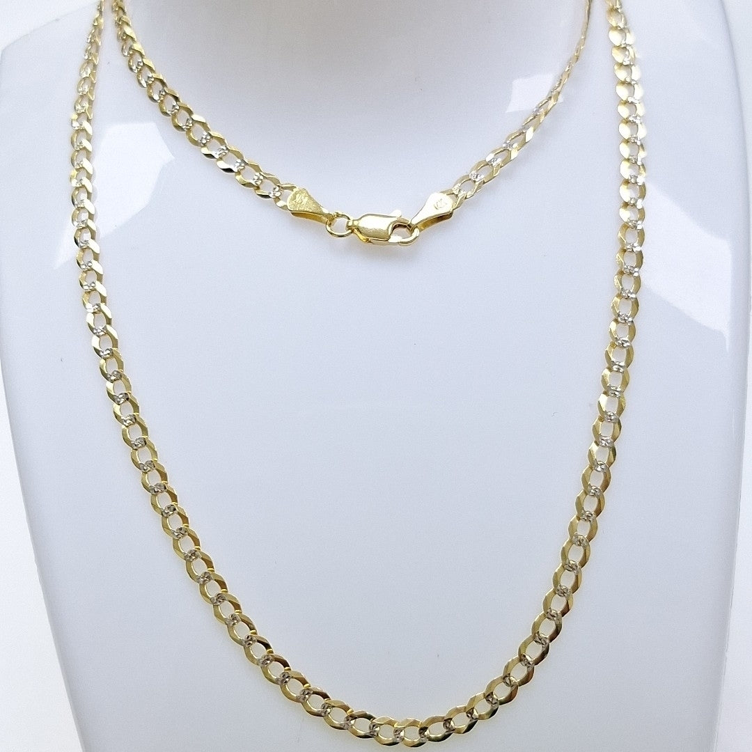 CADENAS BARBADA DIAMANTADA ORO 14K 60 CM 9.5 GR (NUEVO)