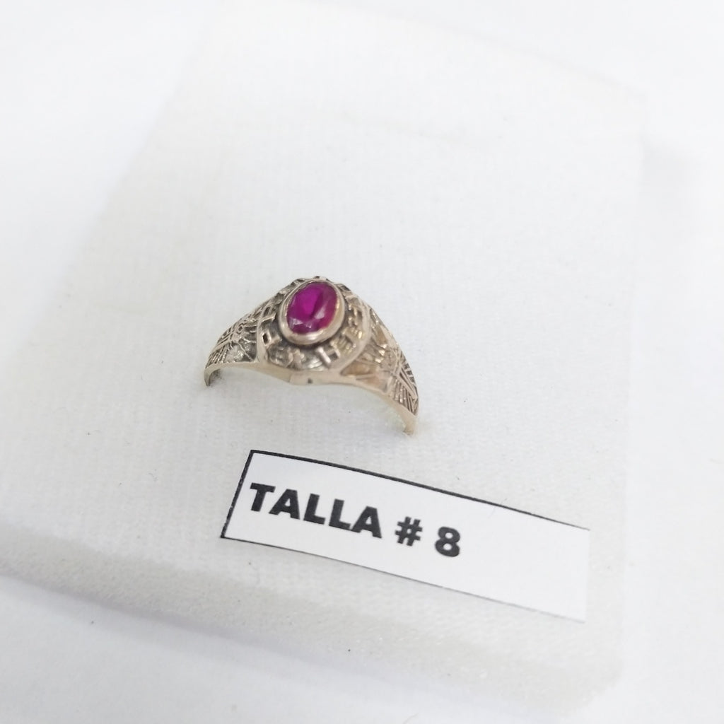 ANILLO DE GRADUACIÓN ORO 8 K 2.3 GRMS (SEMINUEVO)