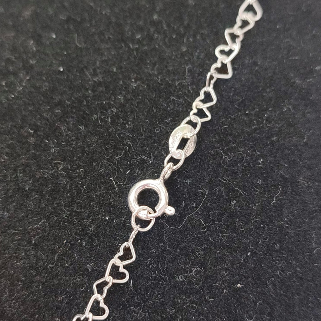 CADENA CORAZONES PLATA .925 55 CM 2.82 GR (NUEVO)